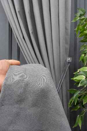 Salon Fon Perde - Gri Düz Fon Perde ( 150cm Dökümlü Fon )-