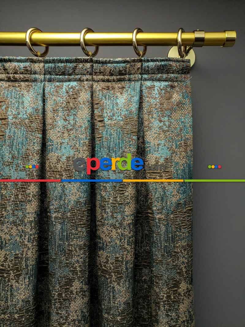 Salon Perdesi - Modern Desenli Jakarlı Fon Perde Yeni Seri 401- Gri-Füme-Antrasit