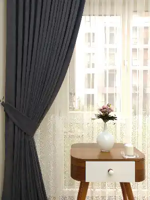 Salon - Koyu Gri - Düz Fon Perde ( En 150cm Dökümlü Fon Perde)- Gri Koyu
