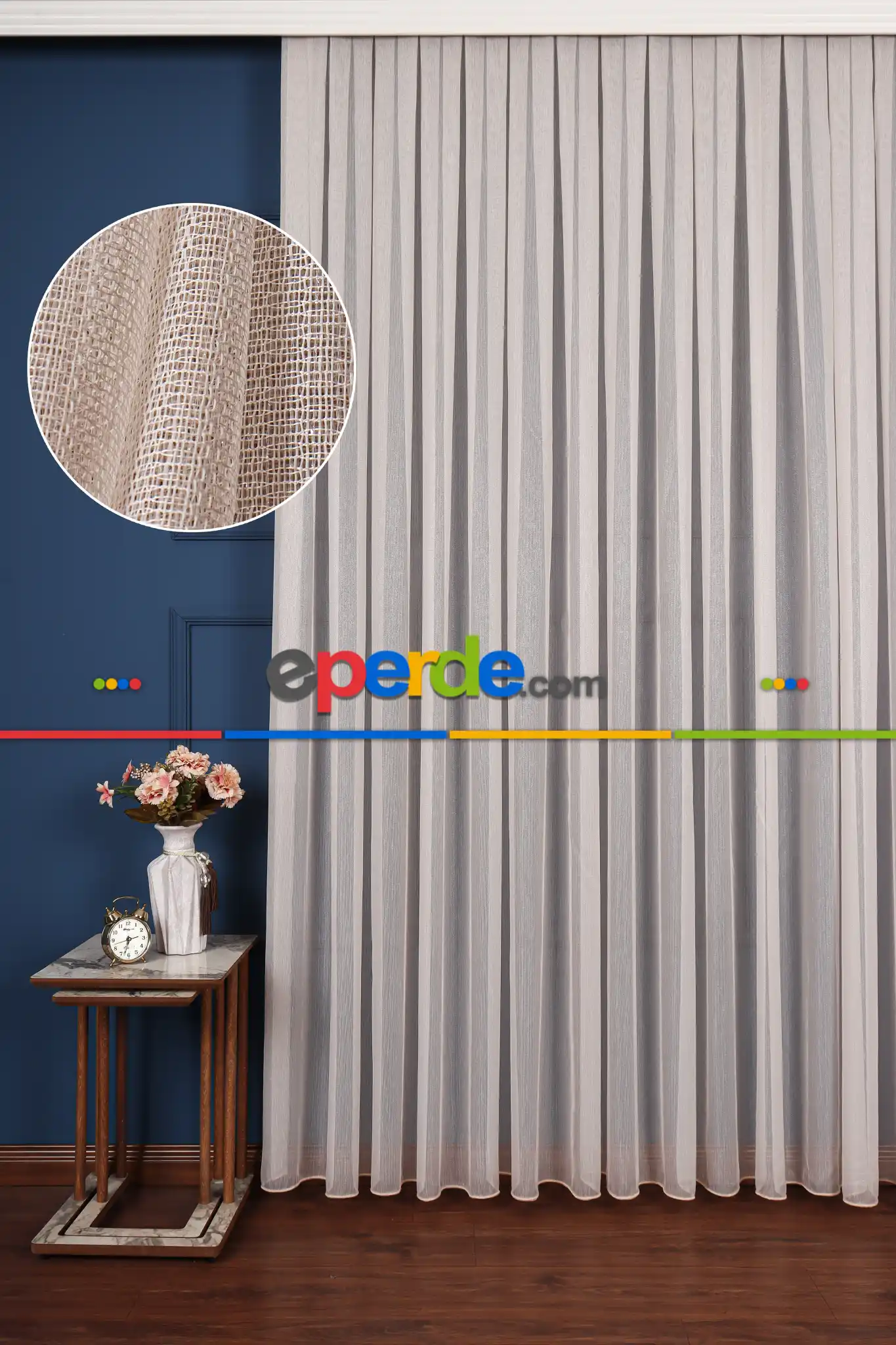 Krem Düz Tül Perde