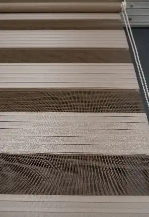 Genç Odası - Bej Rengi Yüksek Kalite Pliseli Zebra, Mekanize Perde