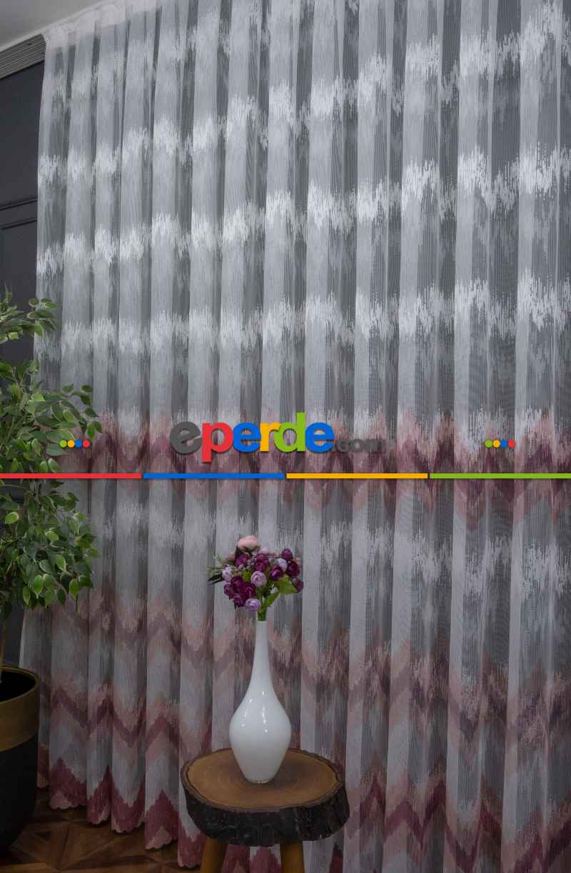 Harmony Pudra Gülkurusu Pembe Renk Tül Yeni Moda Tasarım Tül Perde