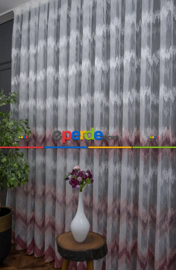 Salon Tül - Harmony Tül Yeni Tasarım Renkli Gri Antrasit Füme Tül