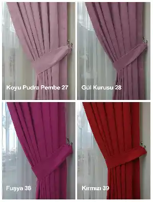 Düz Fon Perde 35 Renk 1/3 Sık Pile Seçeneği/ekstra %20 İndirim- Çok Renkli 50cm X 260cm 