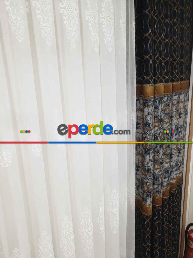 Brillant Fon Perde Fon Perde Yeni Moda Model Lacivert Renk Tasarım Yan Perde