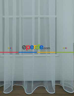 Grek Tül Perde - Petek Zemin- Beyaz-ekru - Kurşunlu Tül