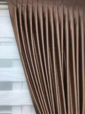 Bakır Rengi Düz Fon Perde Hazır 1tkm Sıkpile- Kahve Açık