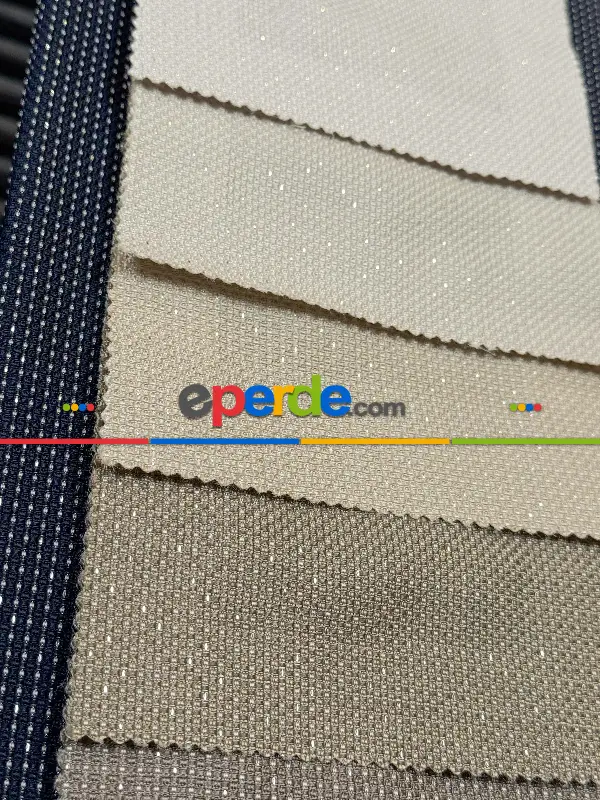 Yatak Odası - 9 Farklı Renk Simli Jakar Dokuma Fon Perde