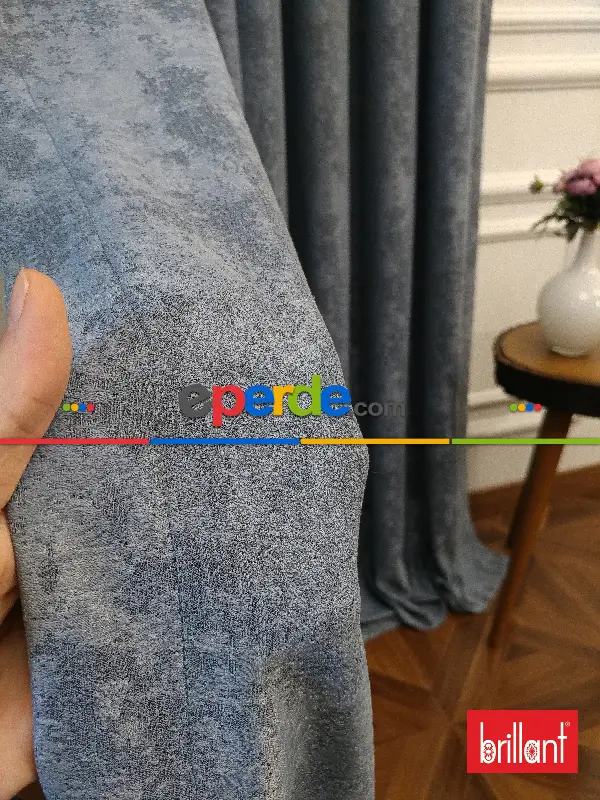 Brillant Jakar Fon Gri Renk Düz Fon Perde - Gri-füme-antrasit