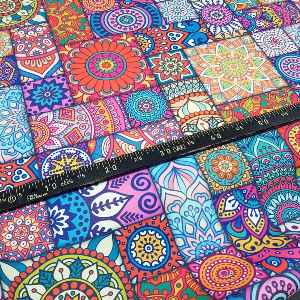 Etnik Desenli Döşemelik Perdelik Kumaş Evm1062-  Çok Renkli 2