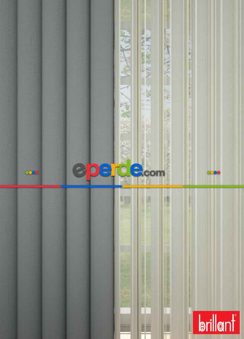 Brillant Akıllı Tül Perde Gri Renkli Tül Dikey Zebra Perde Düz 1. Kalite