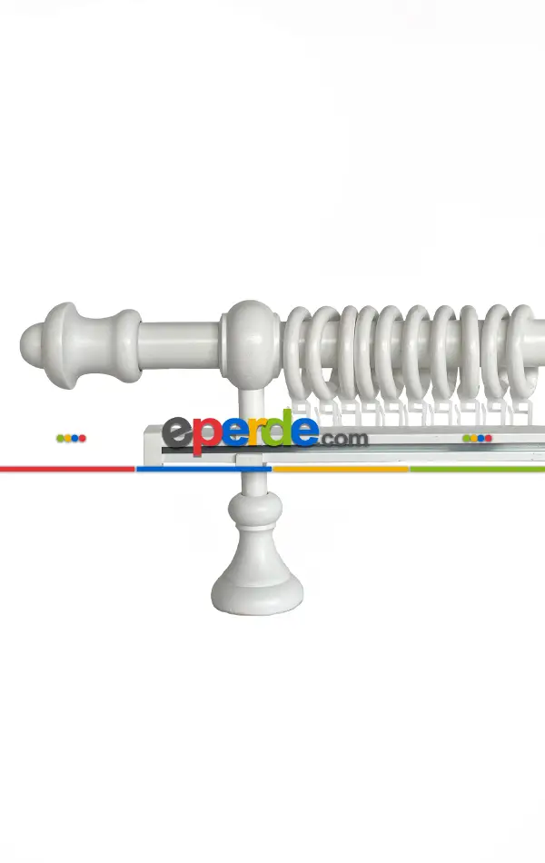 Beyaz Renk Raylı Veya Raysız Plastik Halkalı Rustik Perde Askısı