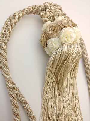 Krem Bej Braçol Perde Bağı- Krem-bej