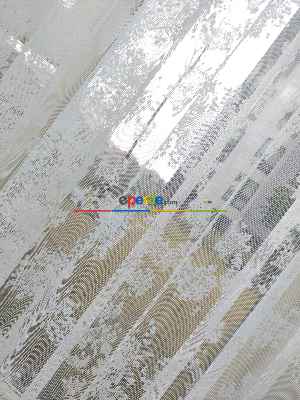 Hazır Ölçülü Bulut Desen Fransız Dantel Örme Tül Perde - Ekru