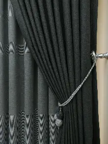 Keten Gri Renk Düz Fon Perde- Gri-füme-antrasit