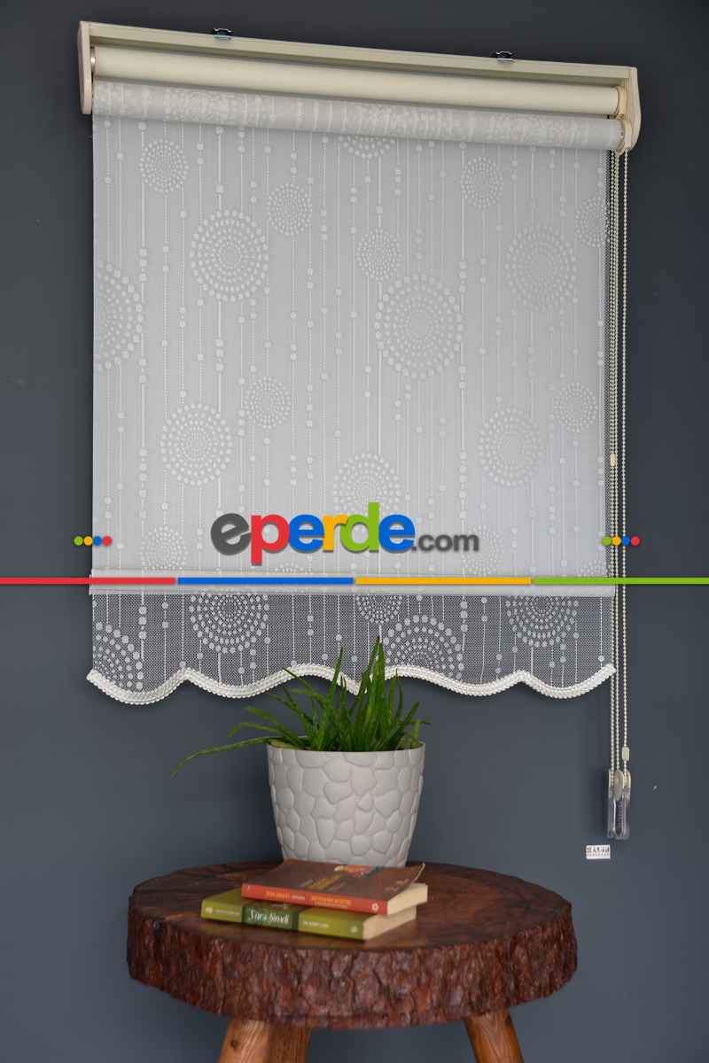 Halim Perdesan Dacuz-208 Beyaz Renk Etekli Veya Eteksiz Çift Mekanizmalı Tül Stor Perde