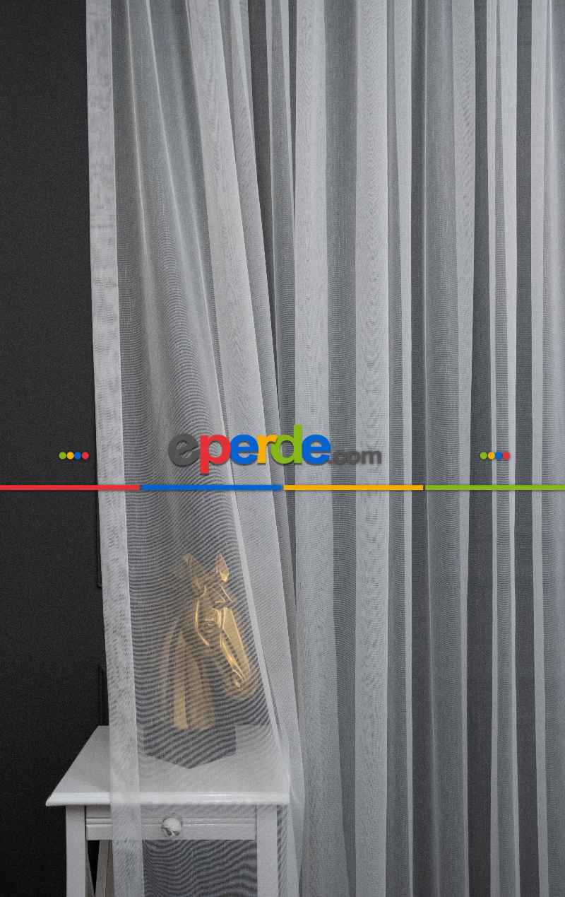 Salon Tül - Hafif Düz Keten Tül Çok Dökümlüdür - İtinalı Dikiş - Amerikan Pile - Kurşunlu Tül