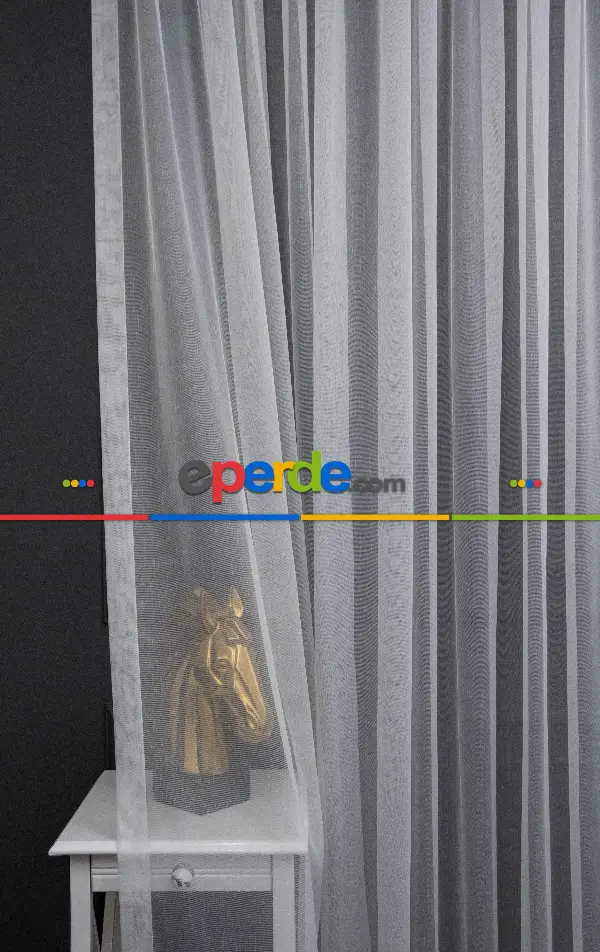 Hafif Düz Keten Tül Çok Dökümlüdür - İtinalı Dikiş - Amerikan Pile - Kurşunlu Tül