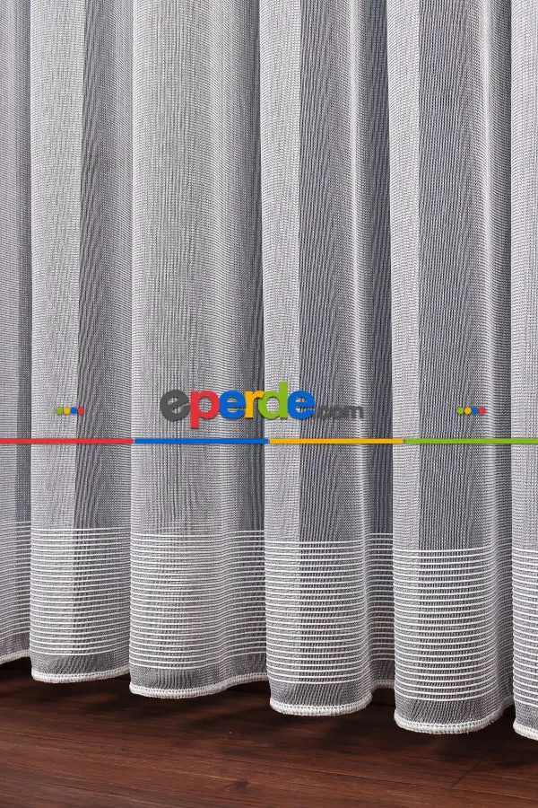 Palermo Düz Tül Perde Ekru-antrasit Gri