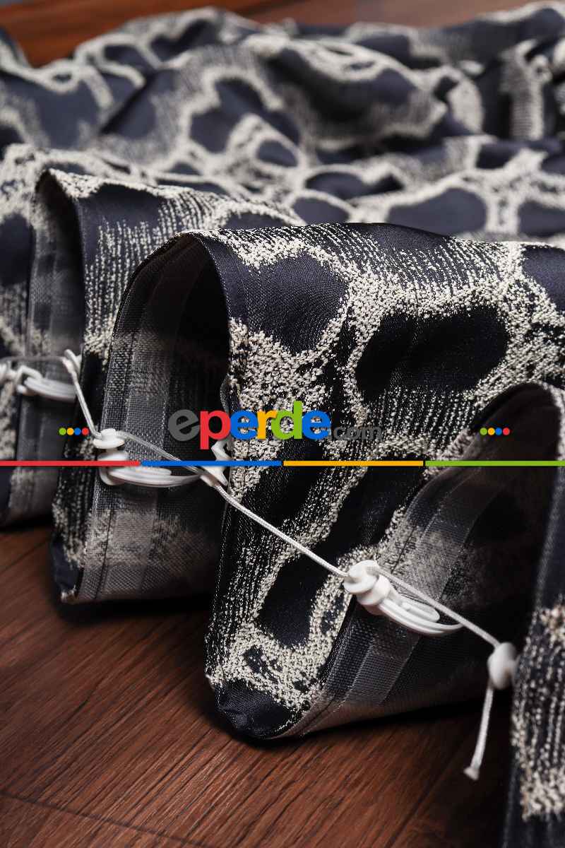 Yatak Odası Fon Perde - S Pile Dökümlü Jakar Dokuma Fon Perde