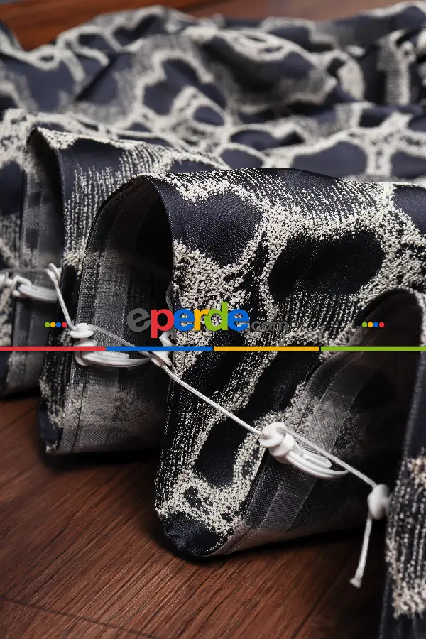 Yatak Odası Fon Perde - S Pile Dökümlü Jakar Dokuma Fon Perde