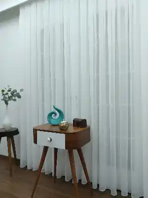 Perdeks Home Tül Perde 04 Lux Series- Ekru - Kurşunlu Tül