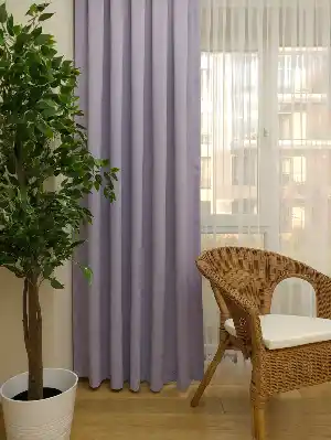 Lila Düz Fon Perde- Lila