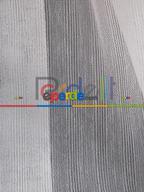 Ozi Yeni Sezon Çizgili Örme Tül Perde