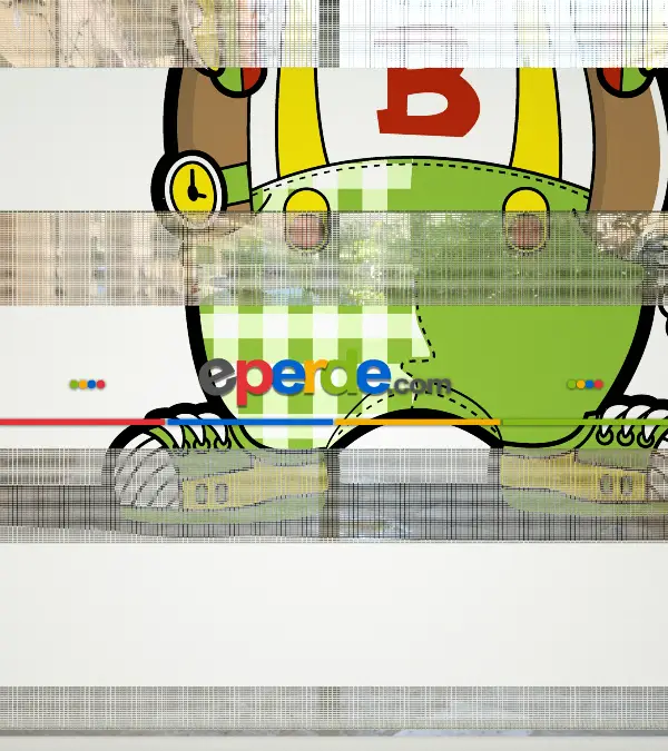 Sevimli Ayıcık Desenli Özel Baskılı Zebra Perde- Çok Renkli