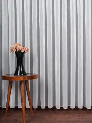 Ozi Yeni Sezon Çizgili Örme Tül Perde