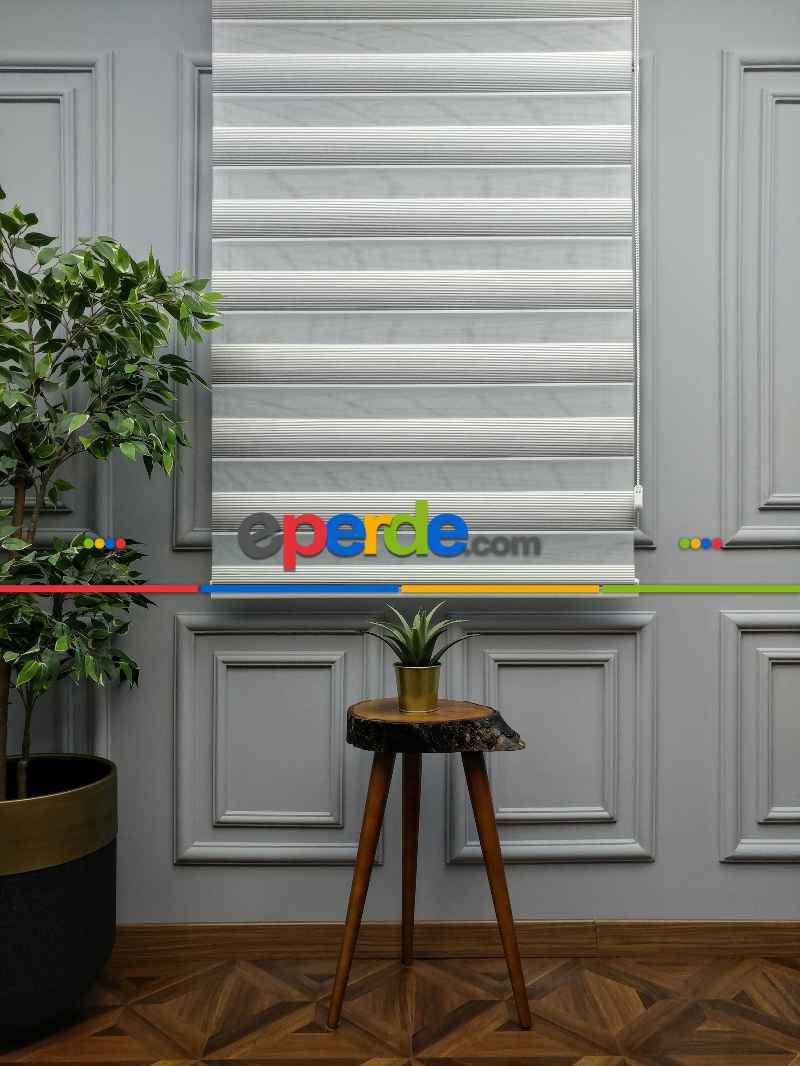 2025 Sezonu - Degrade Renk Geçişli Micro Pileli (pilise) Zebra Perde- Gri