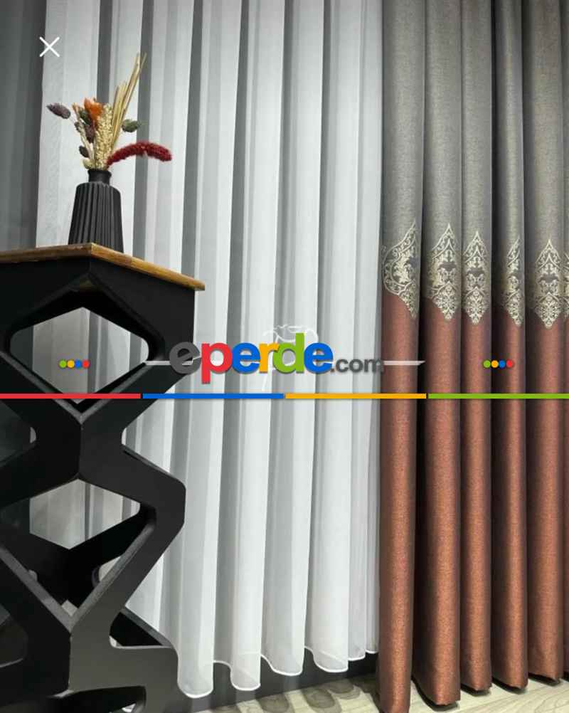 Yatak Odası - Brillant Düz İpek Silikon Lüx Tül Perde