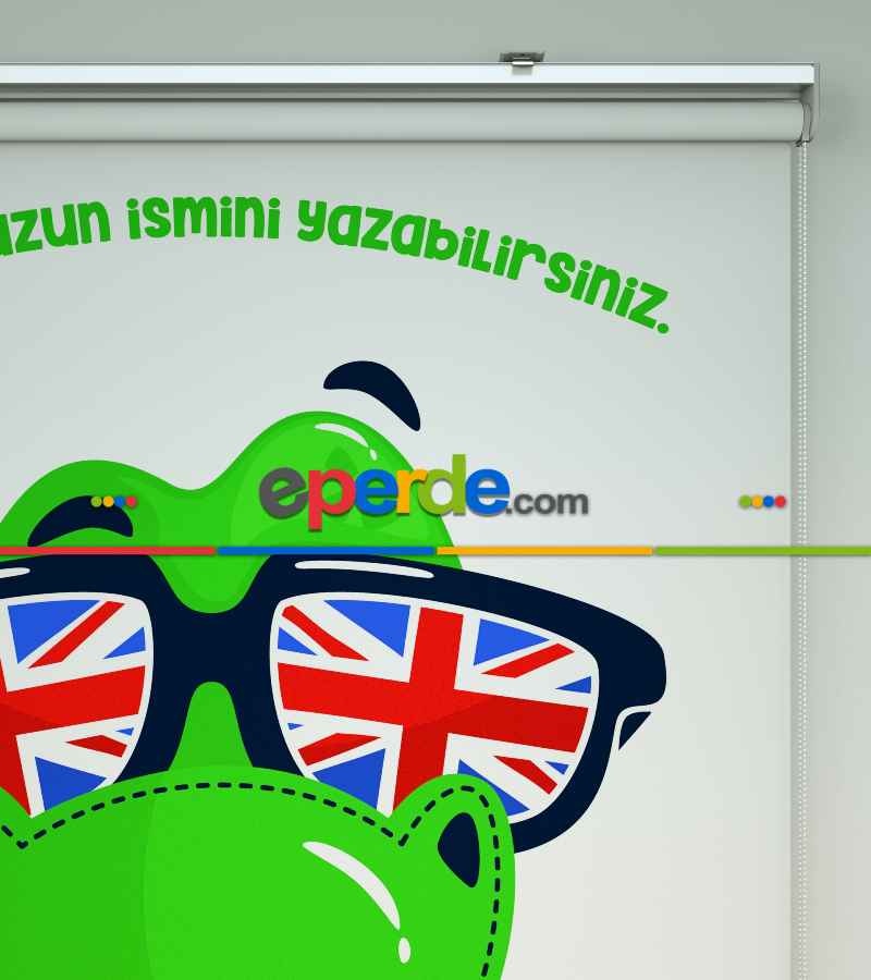 Çocuk Odası Stor Perde - Sevimli Dinazor Desenli Özel Baskılı Stor Perde- Çok Renkli