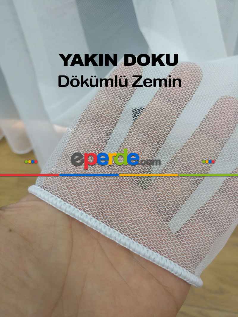 Mutfak - Naturel Zemin Düz Tül Perde - Ekru Renk Kırık Beyaz- Ekru