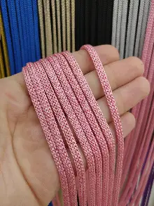 Mutfak İp Perde - Pembe Rengi İp Perde Jumbo Zincir Serisi- Pembe