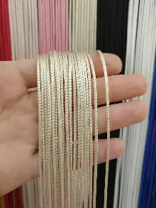 Krem Rengi İp Perde Kalın Zincir Serisi- Krem