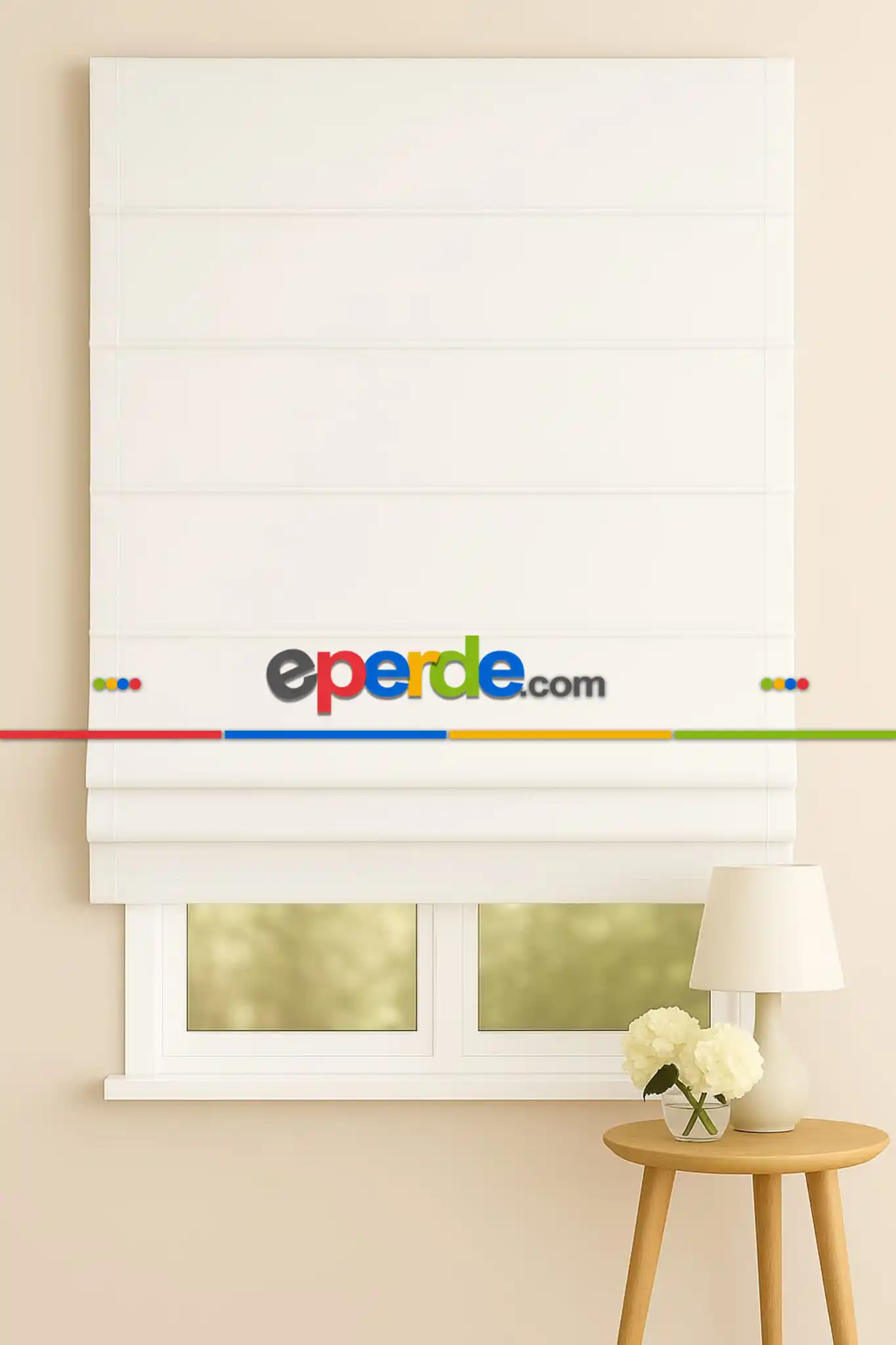 Salon - Katlamalı Perde Beyaz Fon Kumaş