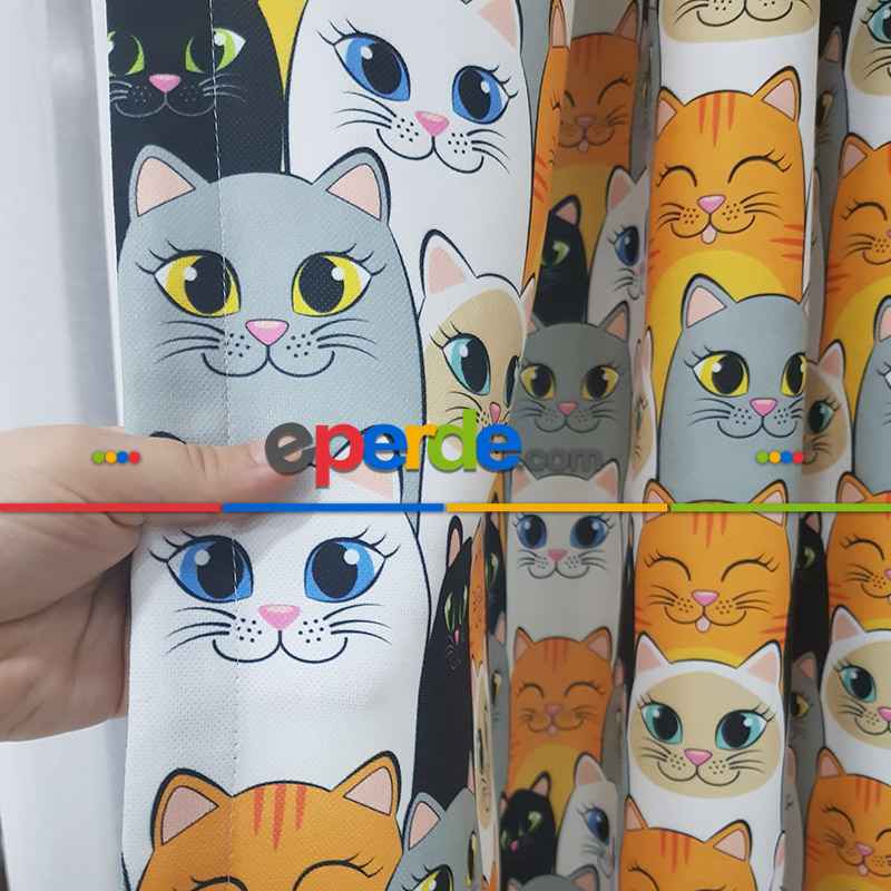 Çocuk Odası Fon Perde- Siyah