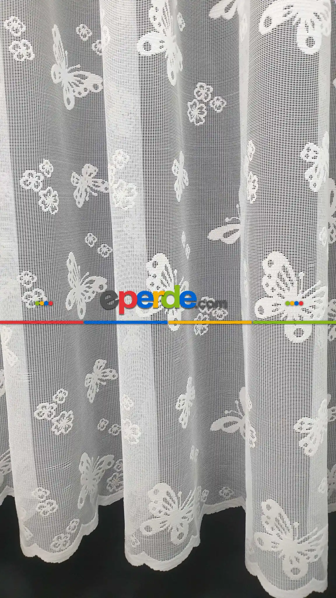 Bebek Odası -  Kelebek Desen Tül Çoçuk Odası Tül Perdesi