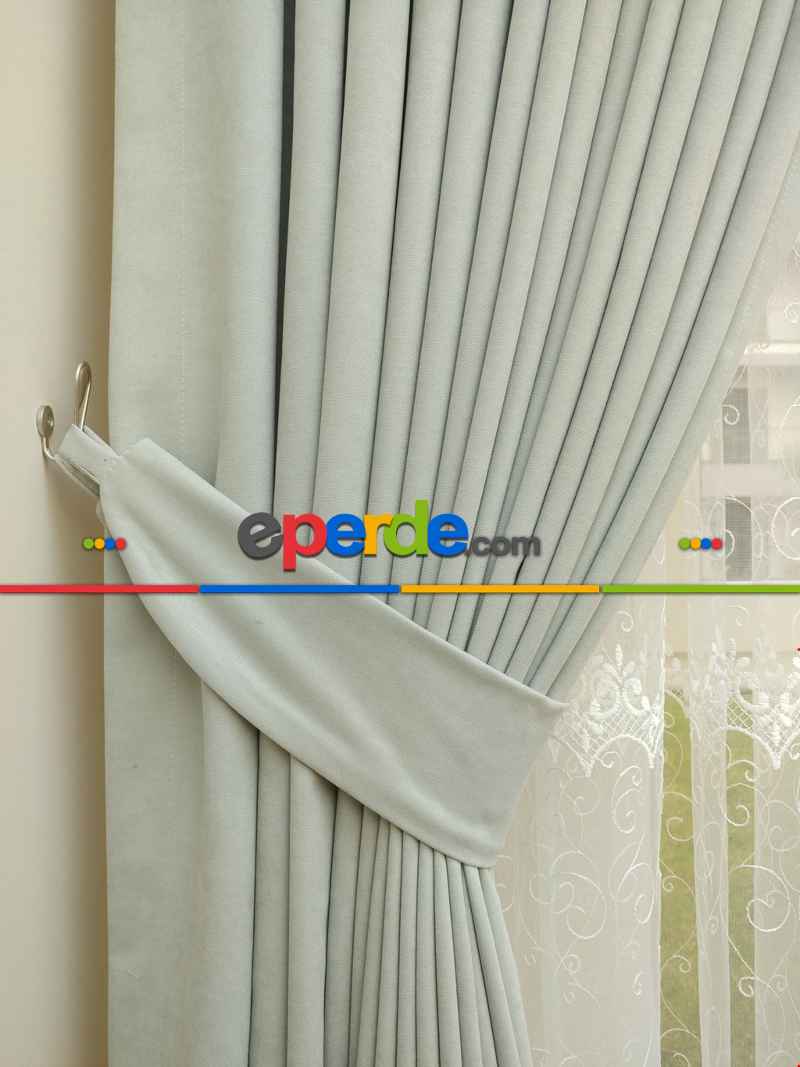 Mutfak - Taş Rengi - Toz Gri - Açık Gri - Düz Fon Perde 825