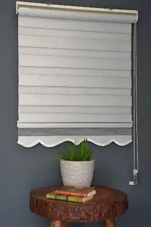 Halim Perdesan Bl-101 Açık Gri Renk Etekli Veya Eteksiz Karartma Zebra Stor Perde