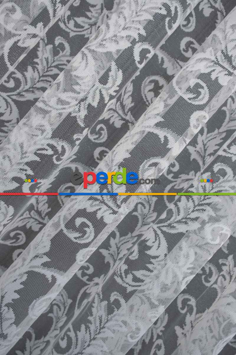 Sarmaşık Şal Desen Ekru Kırık Beyaz Renk Desen Tasarım Tül