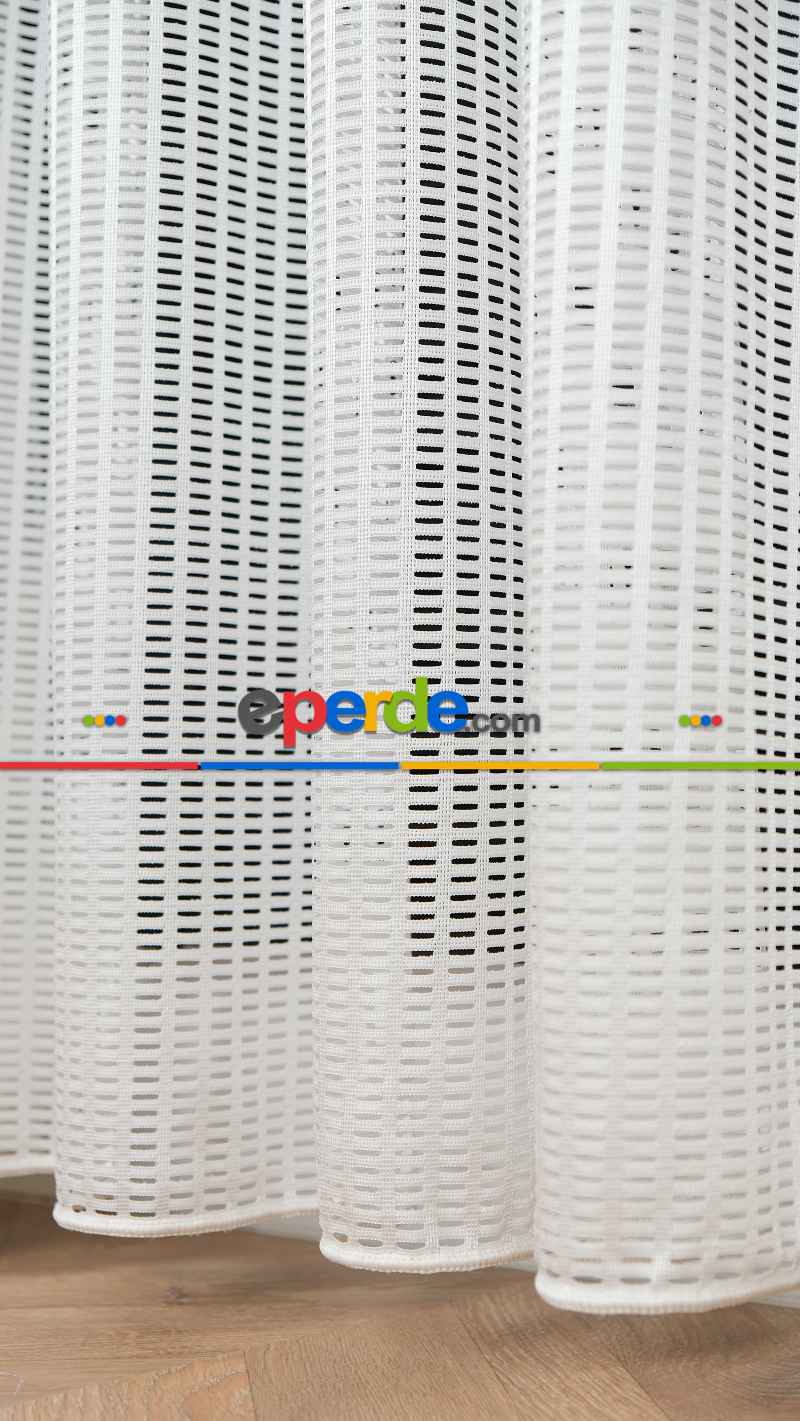 Ekru File Tül Perde, Ağır Gramajlı Premium Seri