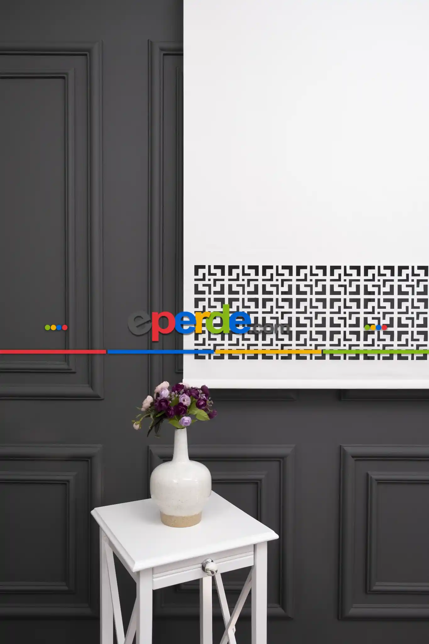 Ekru Renk Lazer Kesim Mat Stor Perde (ister Düz - İster Lazer Kesimli Satın Alın)