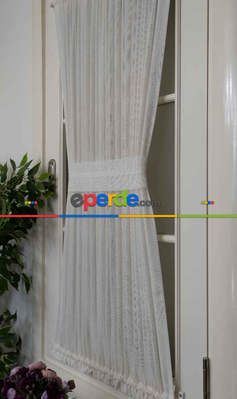 Briz Perde - Keten Tül Ütü İstemez Dökümlü Tül