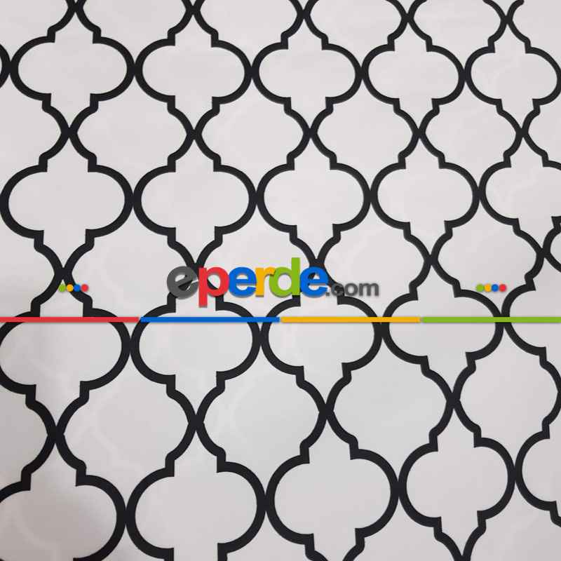 Siyah Mutfak Perdesi Kanat Fon Perde Modern Desenli- Sarı