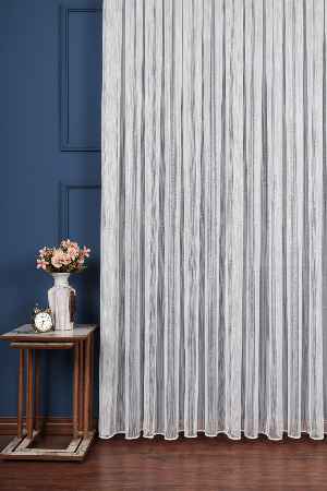 Zümrüt Gümüş Simli Düz Tül Perde