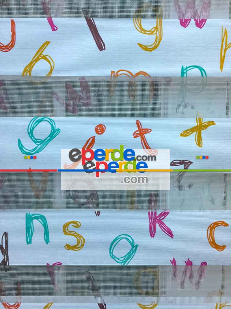 Zebra Perde- Dijital Alfabe Baskılı Zebra Perde- Diğer