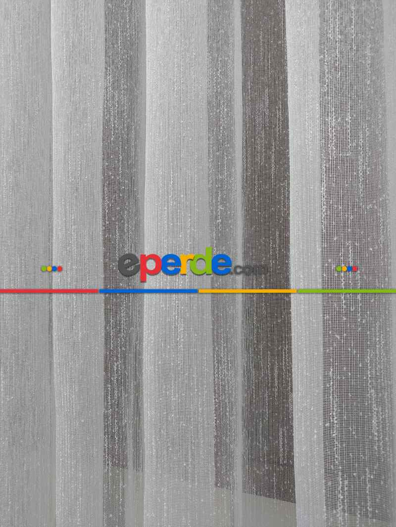 Mutfak - Ekru Şantuk Düz Tül Perde- Ekru