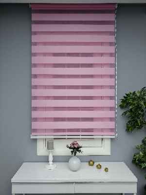 Oturma Odası - Pembe Zebra Perde - Düz Zebra Perde